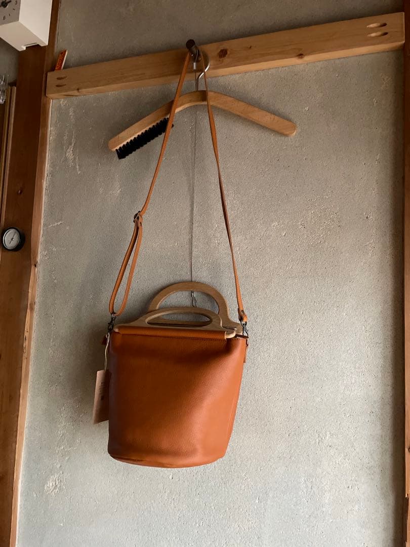 【未使用品】浅草革小物Kanmi. カンミ2wayレザーショルダーバッグブラウン