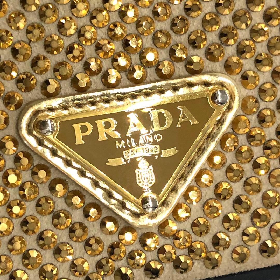 プラダ PRADA iPhone13 pro maxケース ゴールドスパンコール