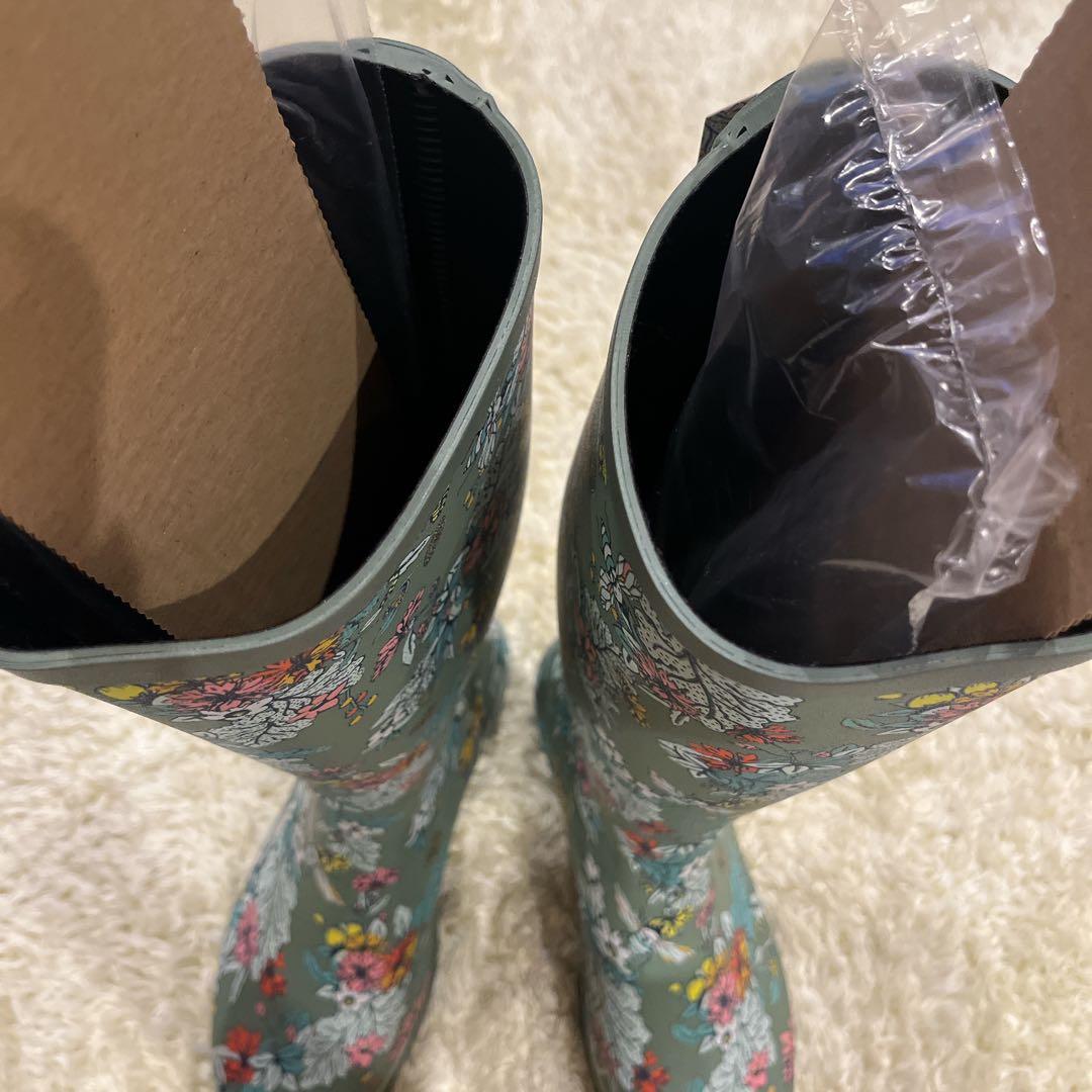 新品タグ付き PAUL & JOE AIGLEコラボ 花柄長靴 レインシューズ