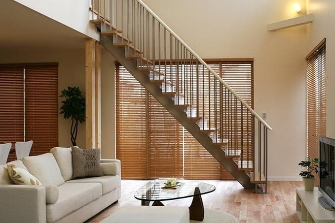 【ウッドブラインド カーテン】無垢材 50mmスラット 130×200×2セット