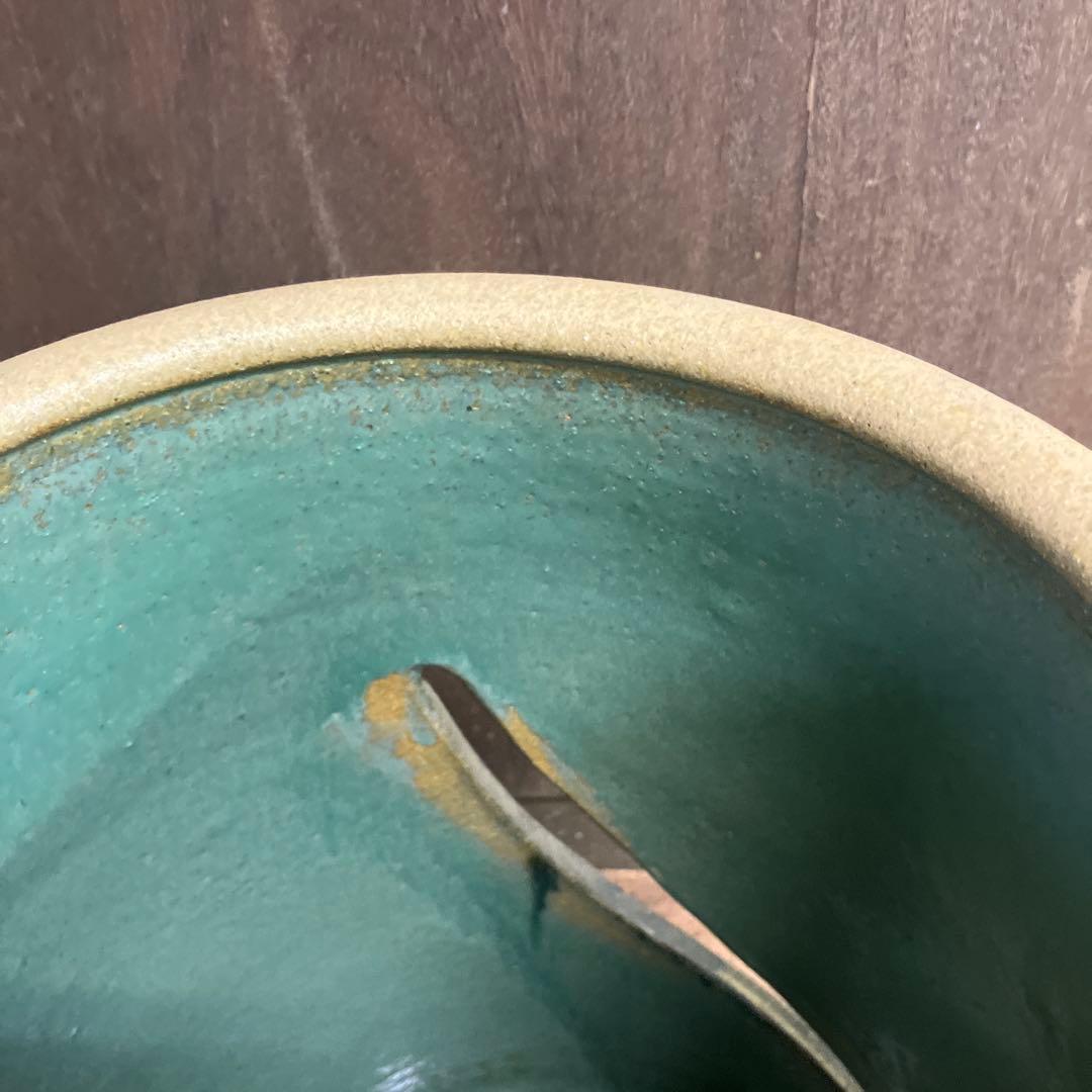 C-5 昭和レトロ 陶器製 傘立て 花柄 浮彫り 和モダン シリンダー型 リーフ