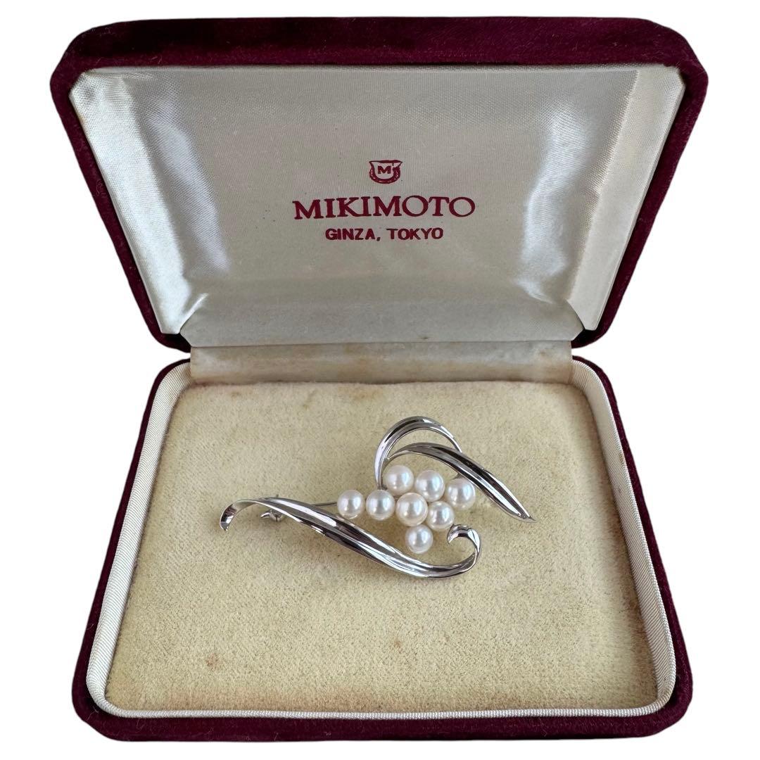 【HSK2】MIKIMOTO ミキモト パール ブローチ シルバー