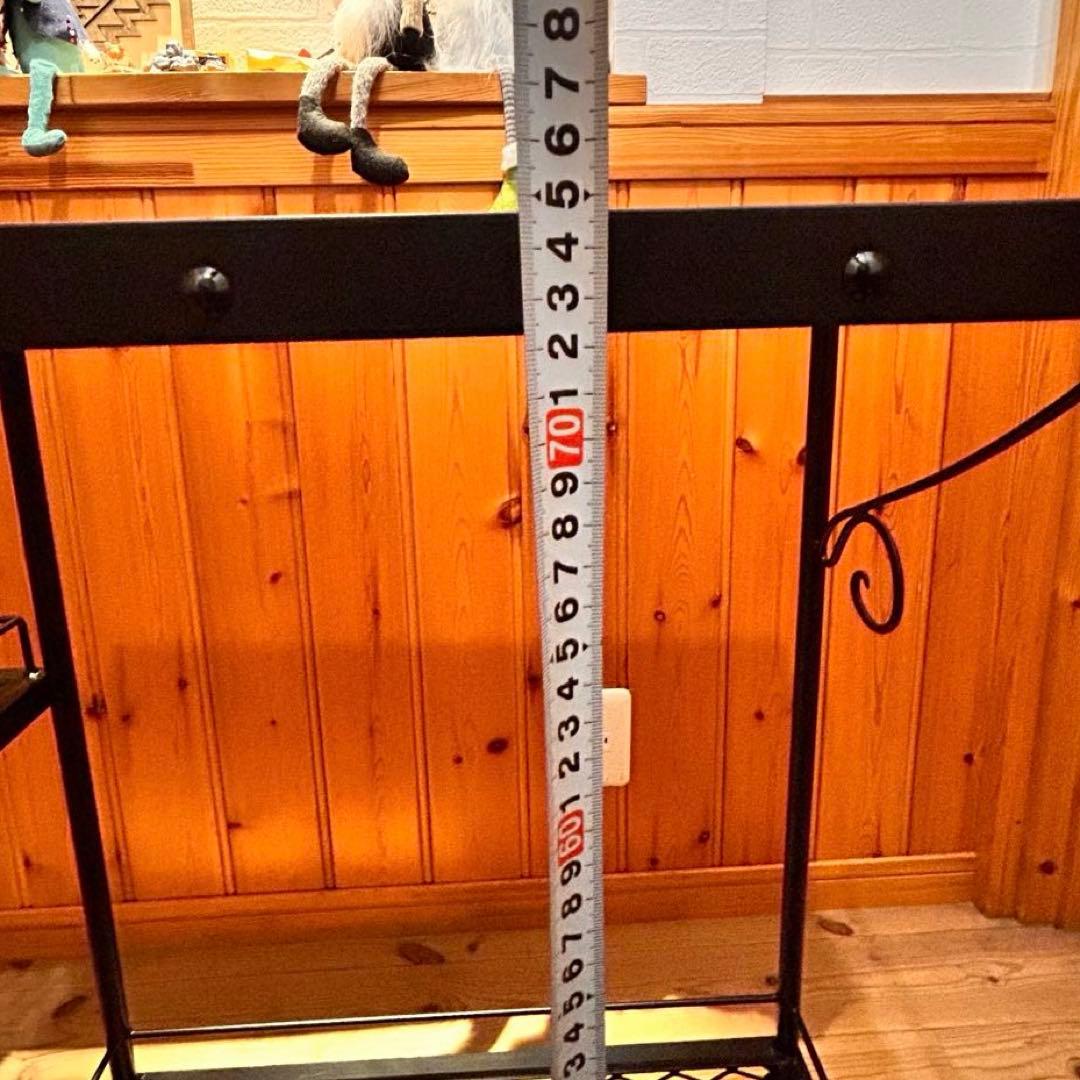 キッチンワゴン　ヘリンボーン　高さ調整可能　什器　ガレージ収納　アイアンラック