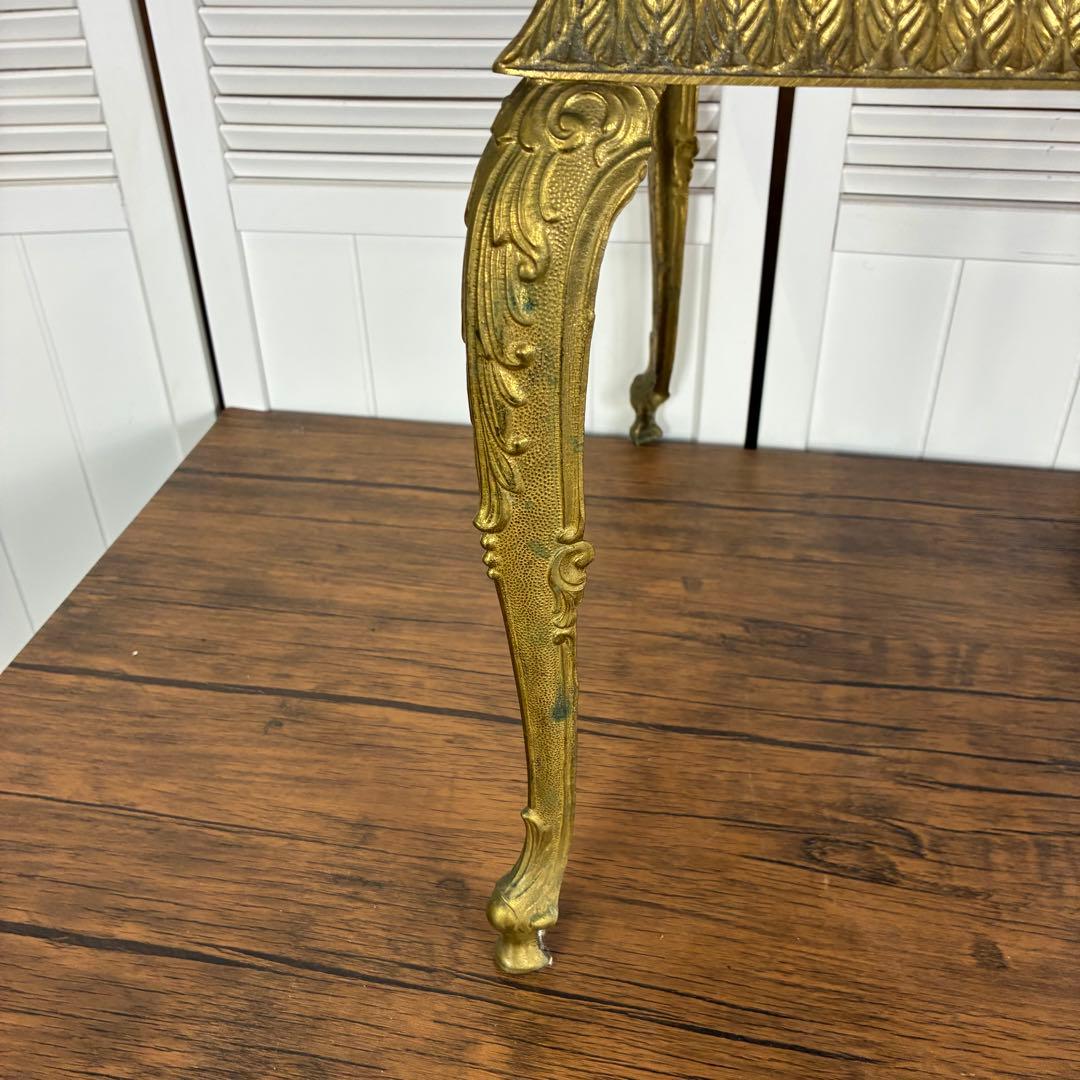 【送料込】アンティーク家具　猫足　ヴィンテージ　サイドテーブル　英国風　象嵌