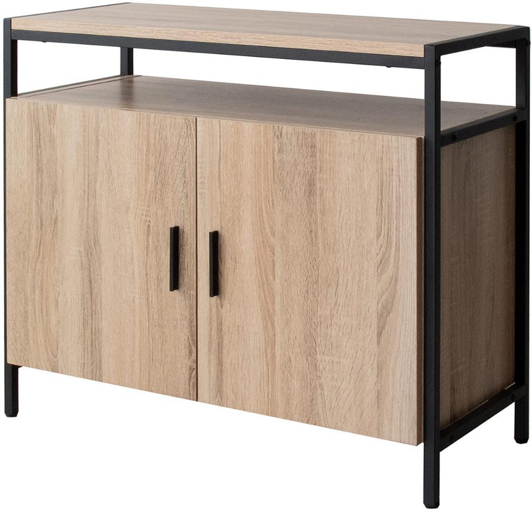 ハイタイプキャビネットテレビ台 - ナチュラル、幅80cm