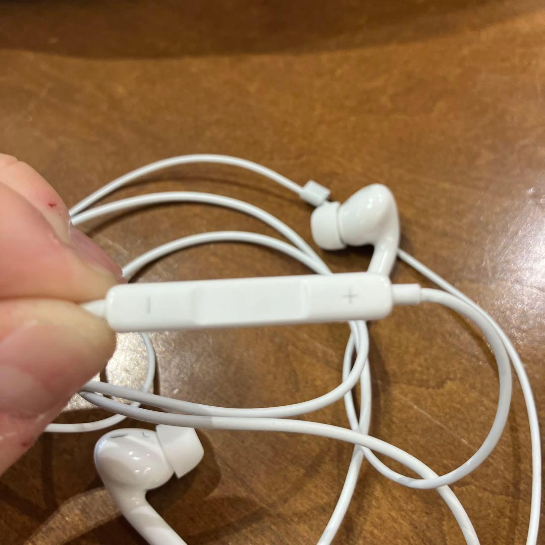 ホワイト 有線イヤホン USB-C ボリュームコントロール