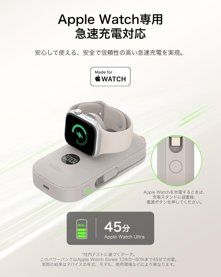 新品　ベルキン　BoostCharge 10000mAh 45W ケーブル内蔵