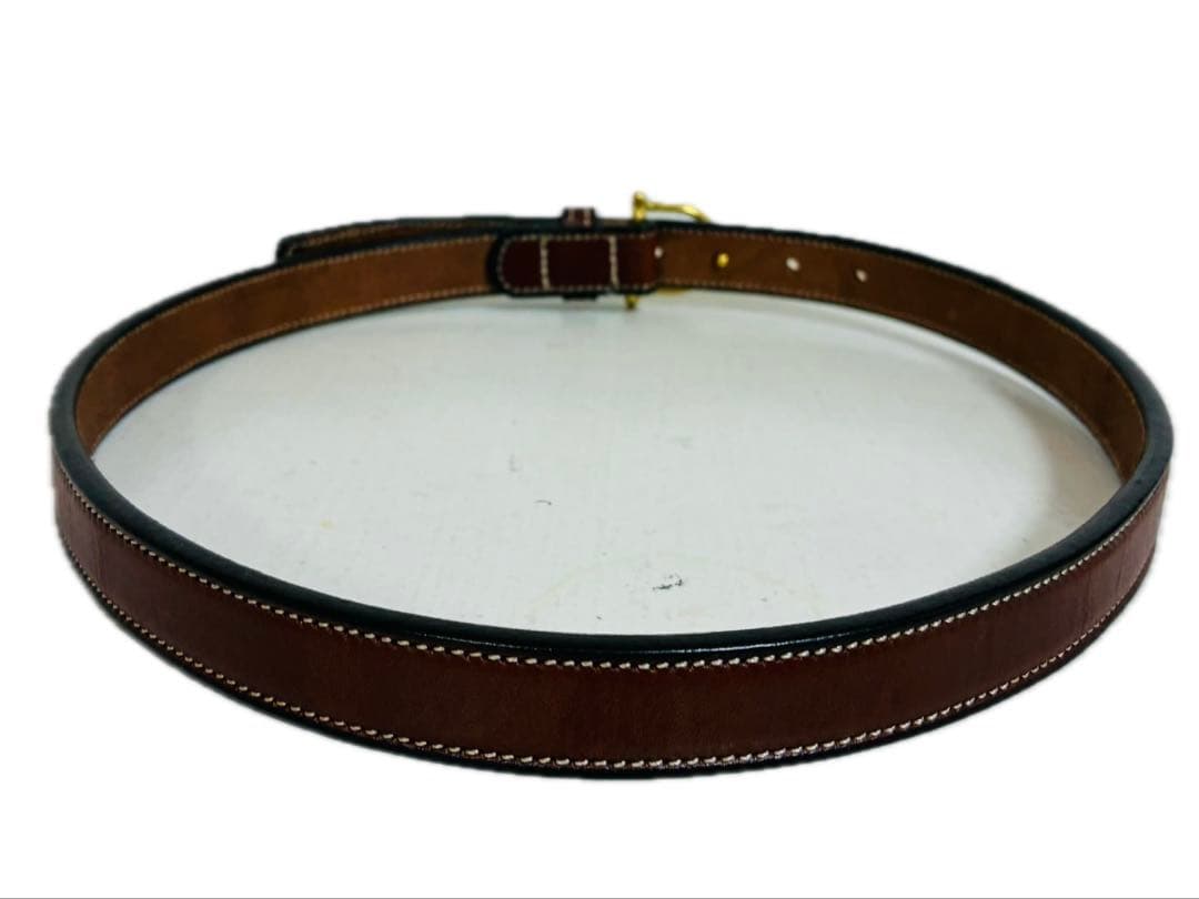 【美品】トリーレザー　レザーベルト　シュプールバックル　ブラウン　ハバナ