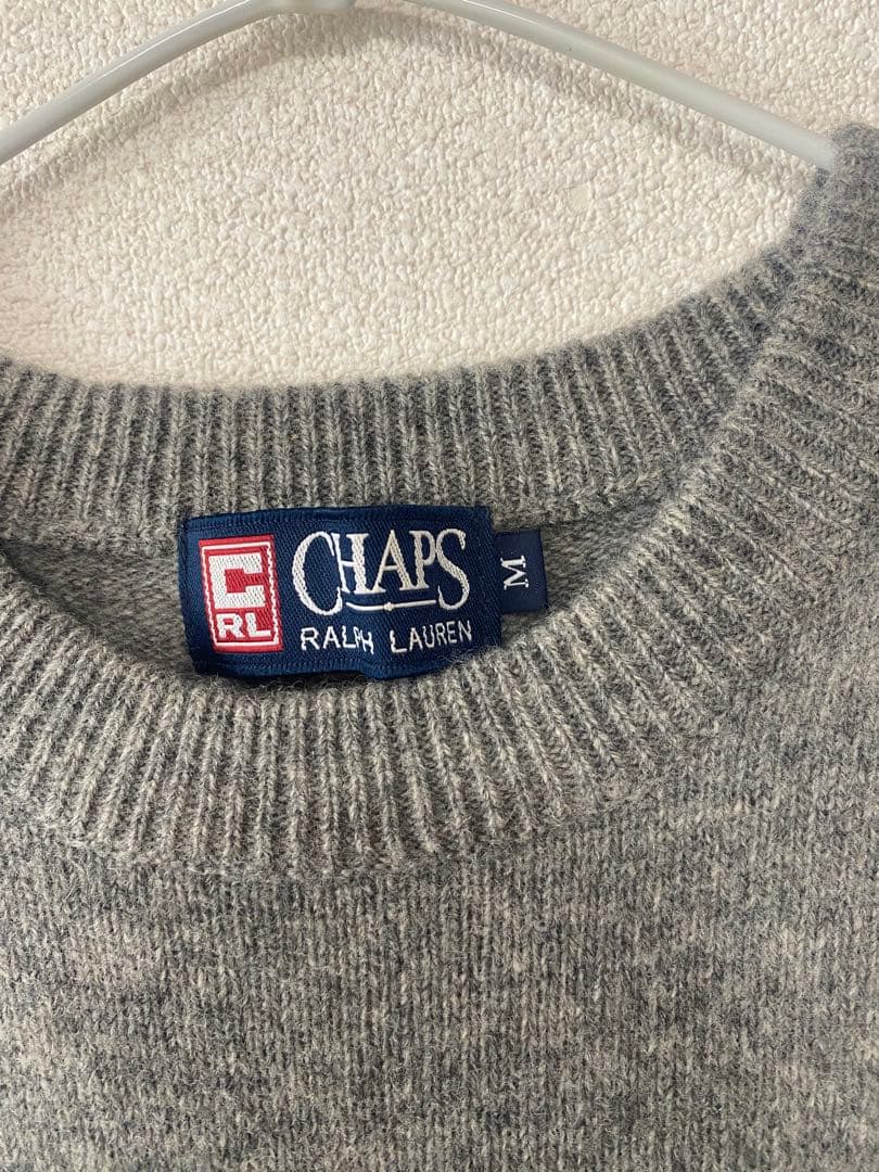 90s CHAPS RALPH LAUREN 犬 デザイン ニットセーター M