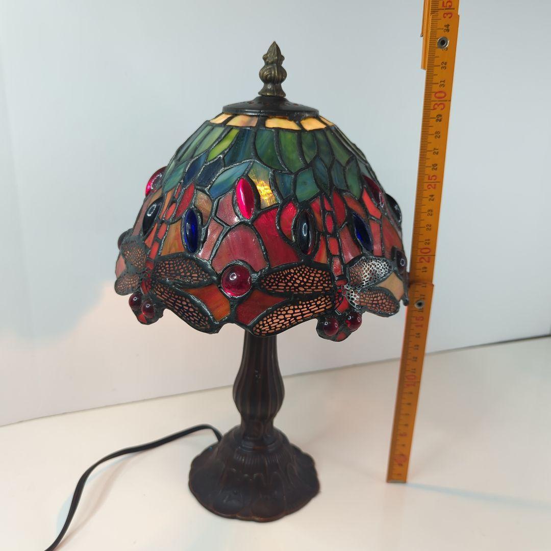 【 アンティーク 】 ステンドグラス／テーブルライト／トンボ／立体ガラス