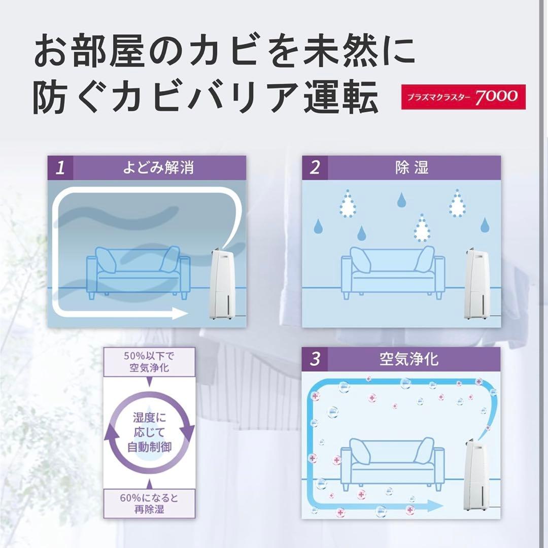 【超美品】2025年製SHARP衣類乾燥除湿機 CV-S180(W) シャープ