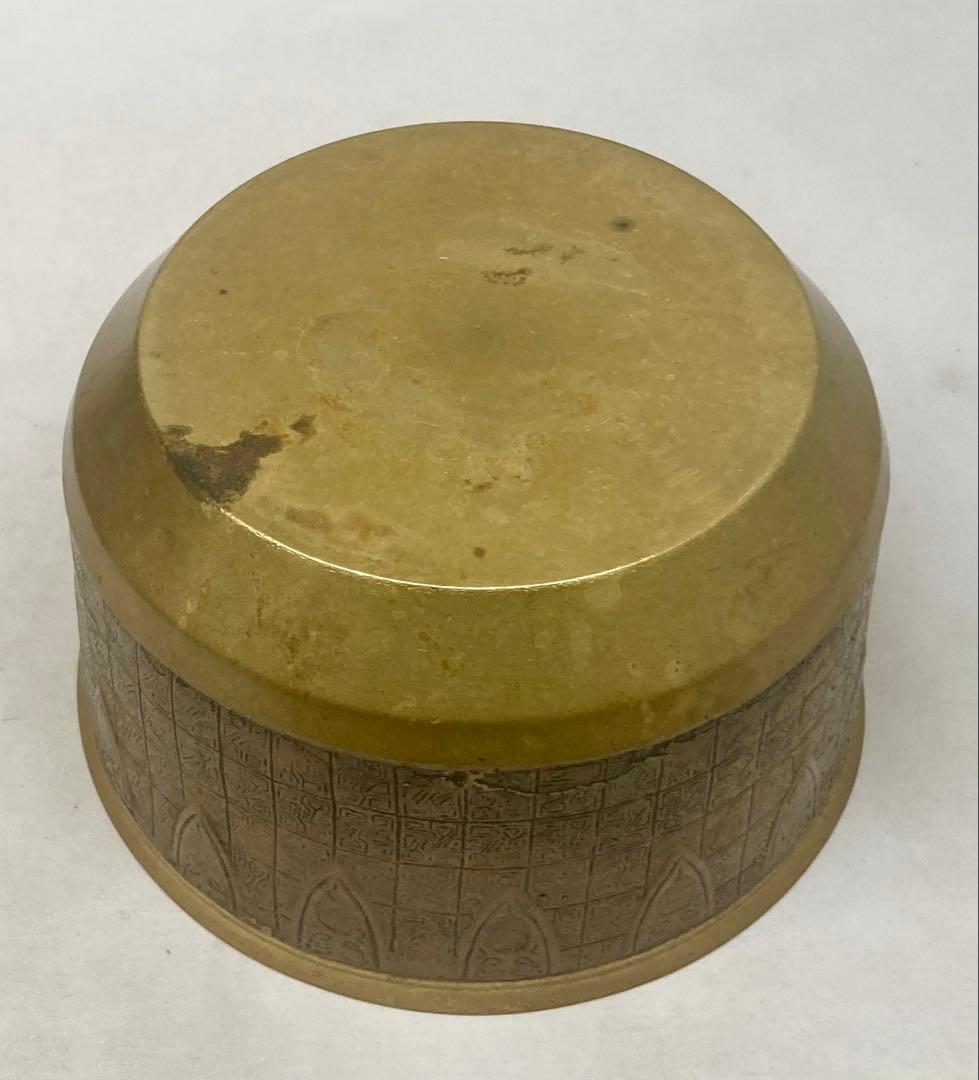 B564s 銅建水　茶道具　水こぼし 中国写模様　箱無し