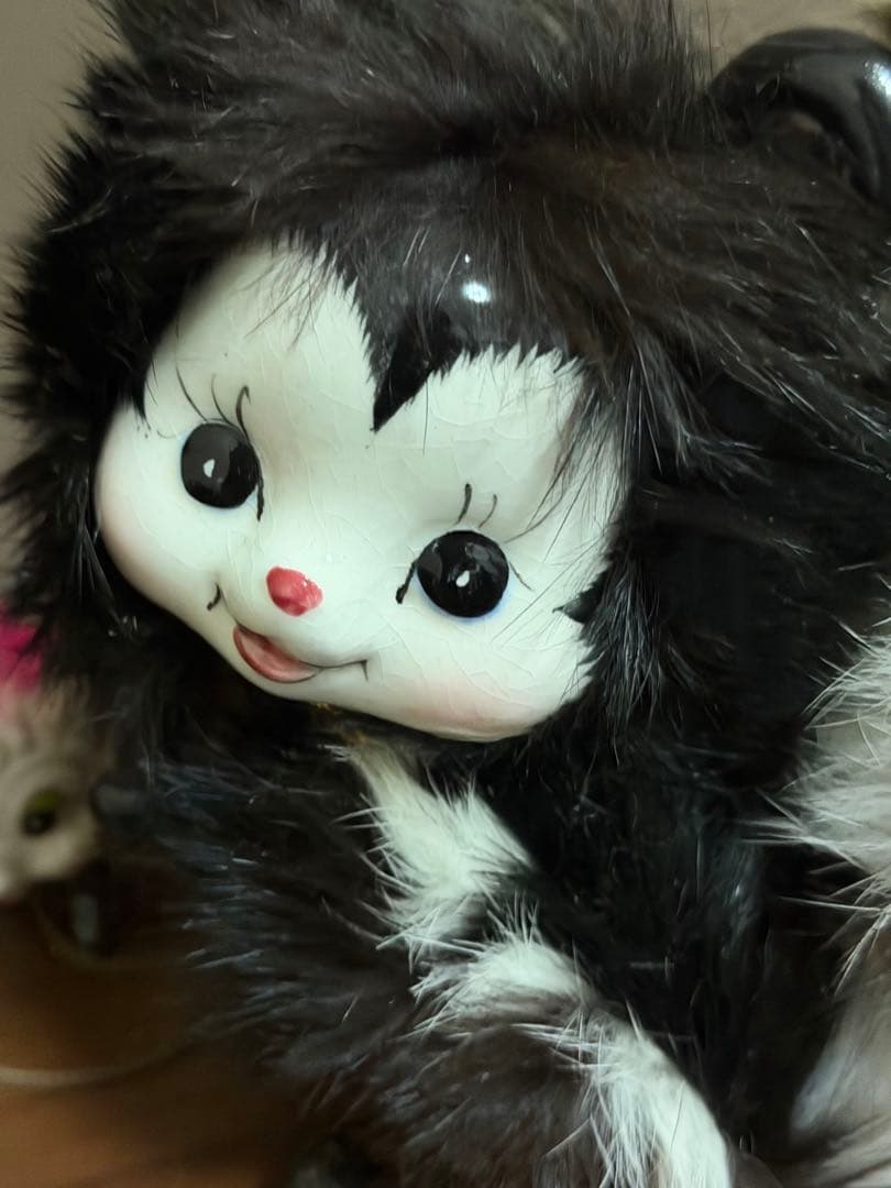 陶器❤️スカンク3個　フィギュリン　昭和レトロ 入手困難