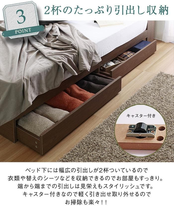 FLAP【フラップ】USB付き 多機能ベッドフレーム