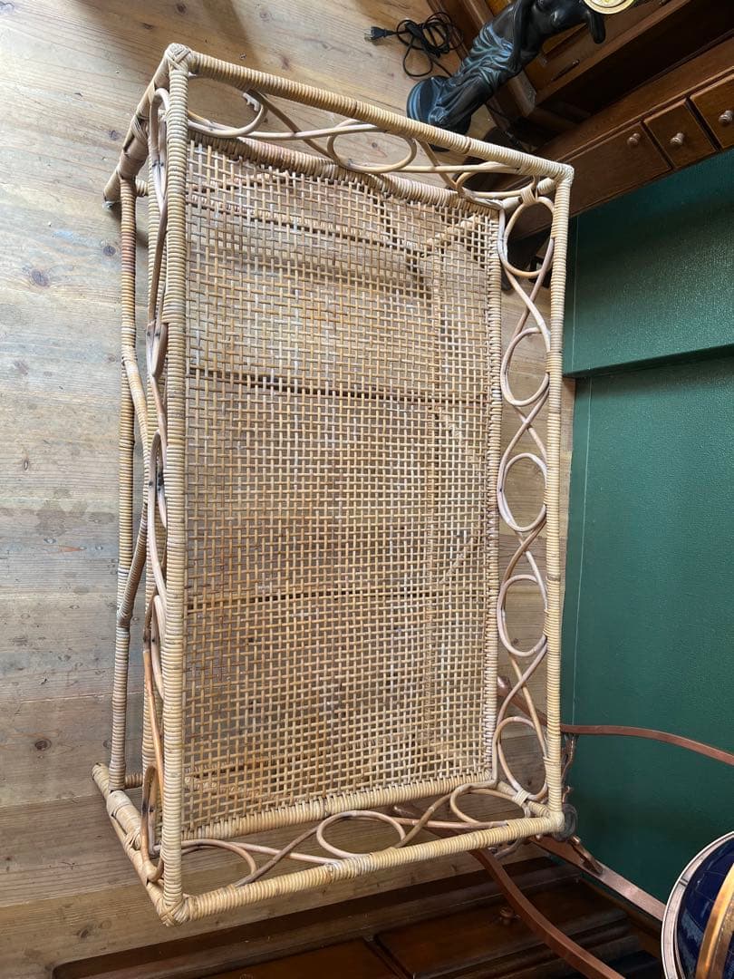 ベビーベッド 籐 ラタン かご バスケット 昭和レトロ 当時物 インテリア 家具
