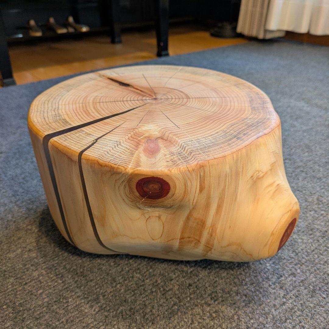 檜　丸太　輪切り　高さ約15㎝