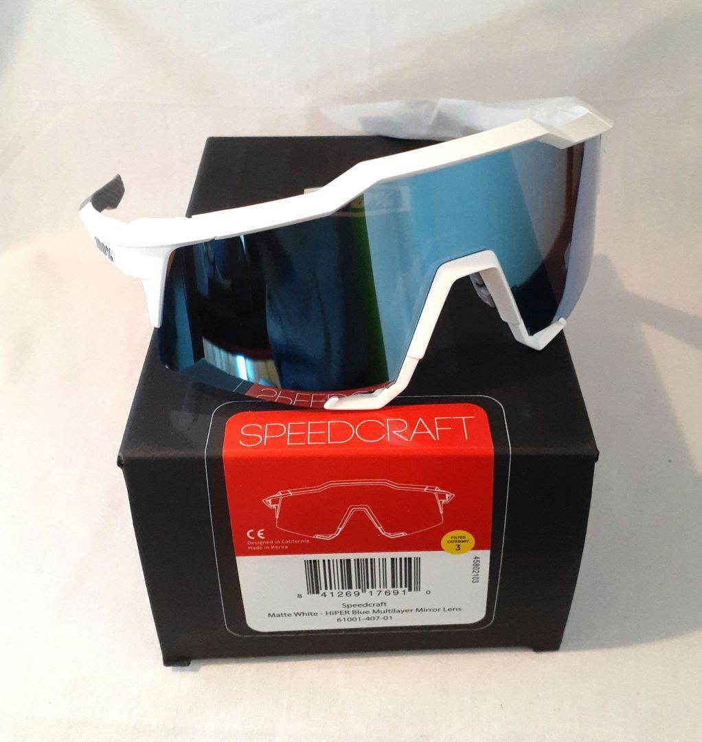 100％ Speedcraft ホワイト ブルー ワンハンドレッド サングラス