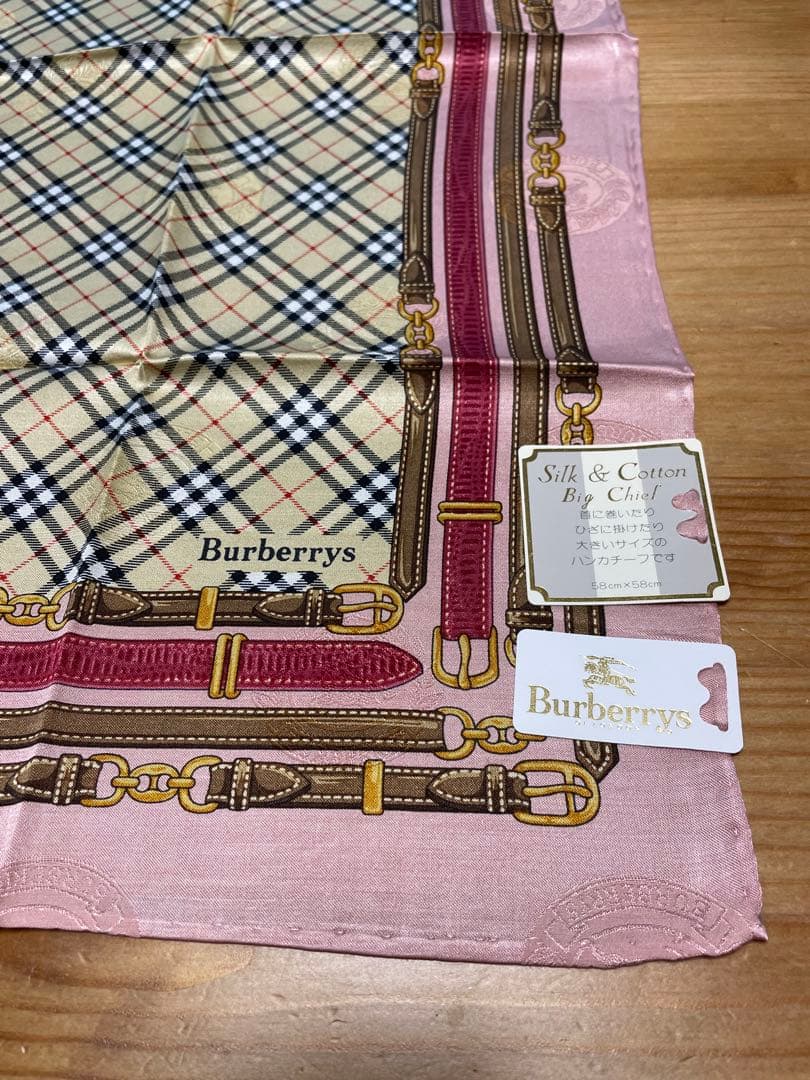 s*y様 シルク&コットンBurberry チェック柄ハンカチーフ4枚セット