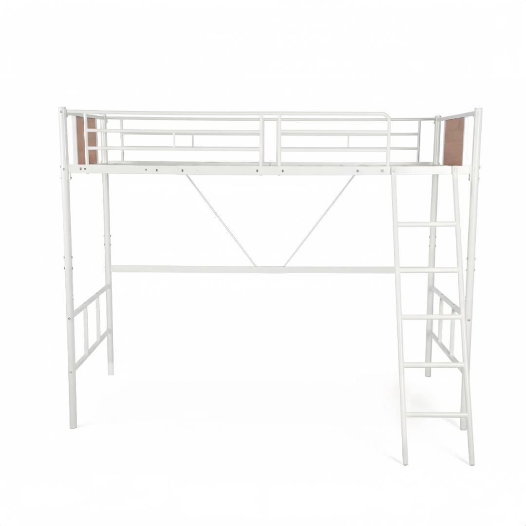 新作ロフトベッド　シングルサイズ　スチール製　北欧風　おしゃれ　WHITE
