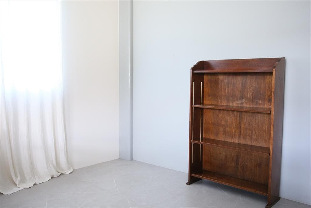 英国アンティーク木製ブックシェルフ/本棚/食器棚/飾り棚/収納ラック89-121