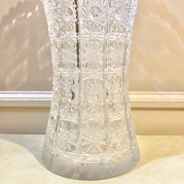 #35 ボヘミア　ガラス　花瓶　花器　Bohemia ハンドカット　クリスタル