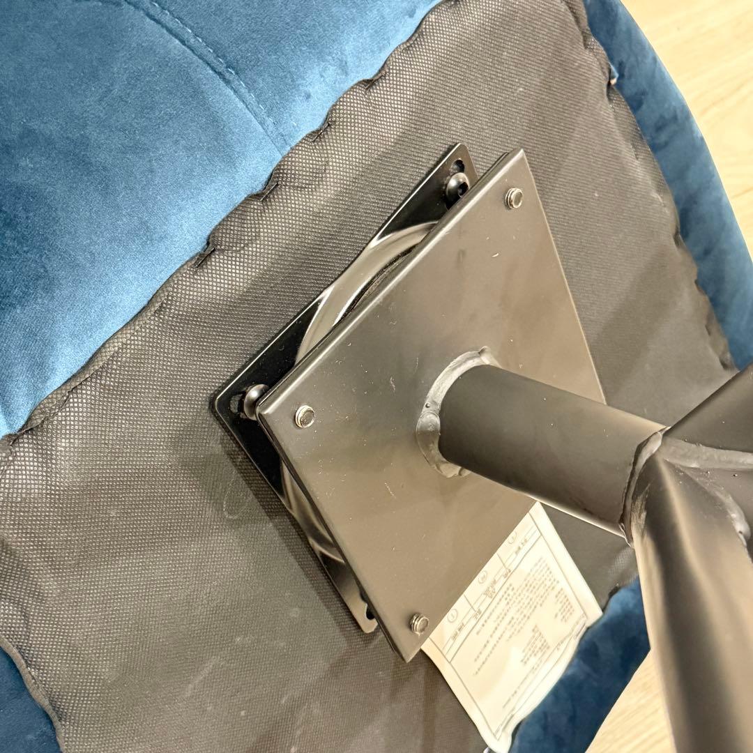 アーマー ラウンドチェア　ベロア調　回転式