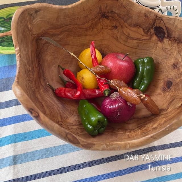 オリーブの木　１点もの　特大ボウル　たたずむ姿が神々しい　約φ32.5cm