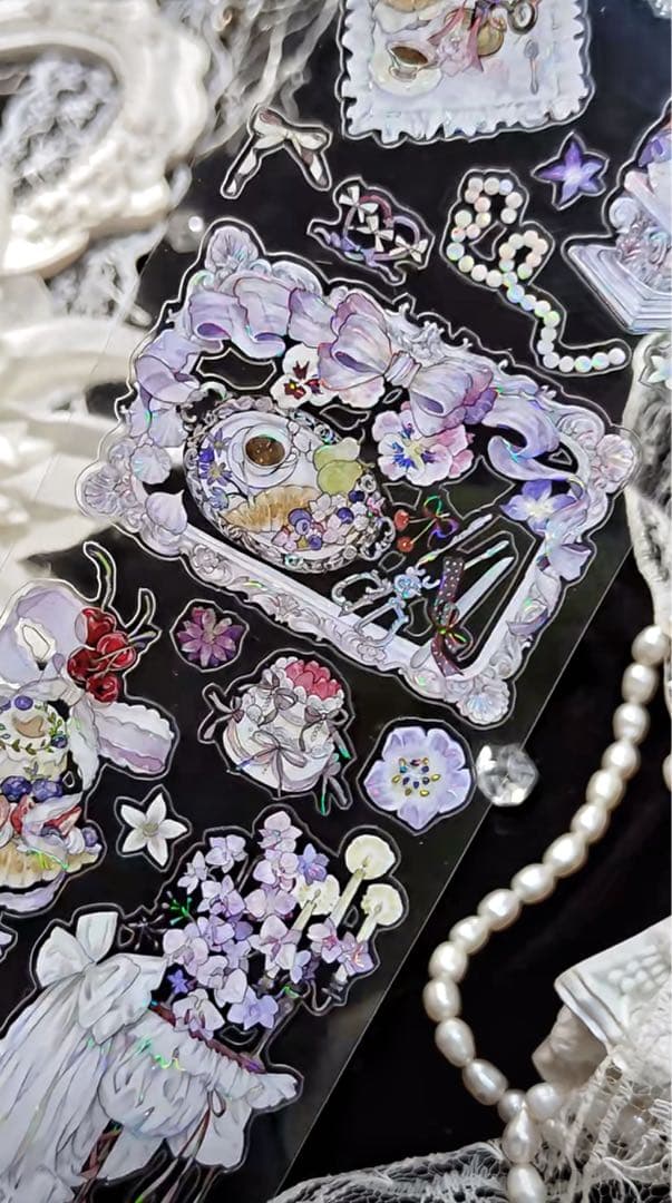 【9476】海外　5m巻　貝殻光カッティングマスキングテープ　お茶会　装飾系