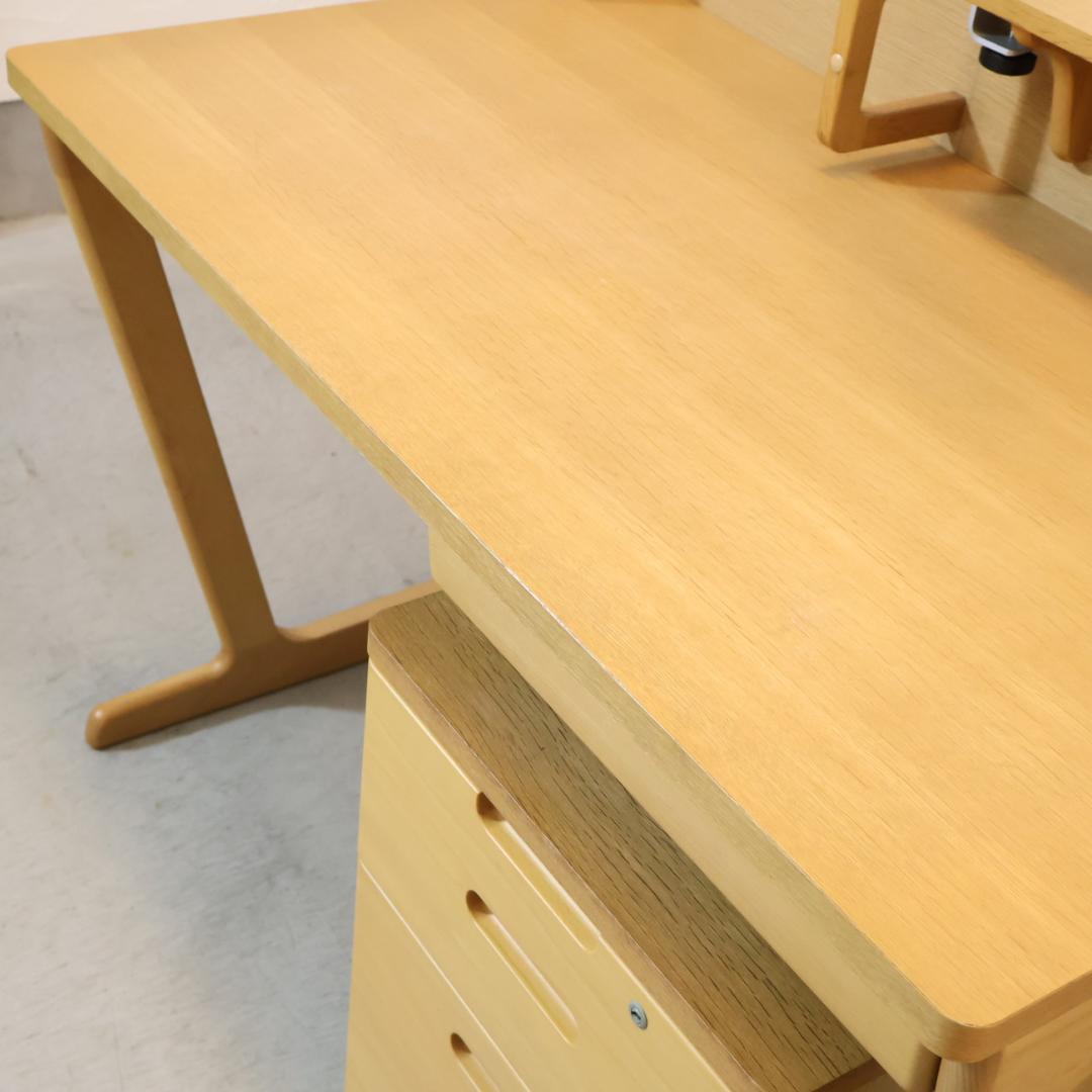 karimoku カリモク オーク材 デスクセット 学習机 ワゴン付 ライト付