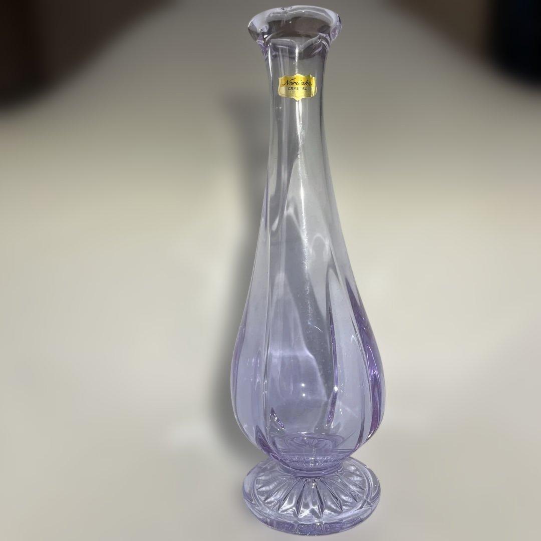 アレキサンドライト ノリタケクリスタル花瓶 ガラスの宝石 新品元箱 ヴィンテージ