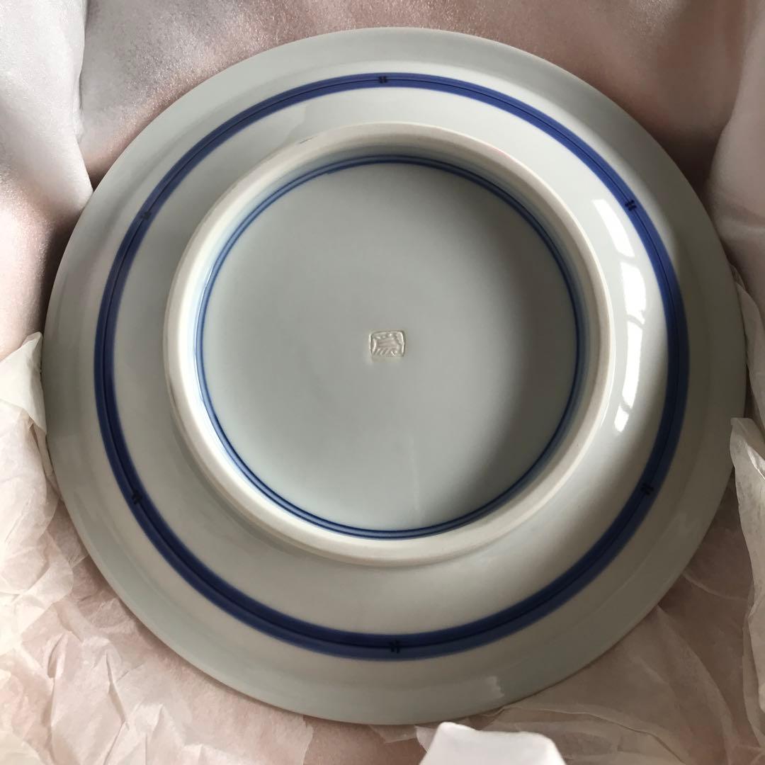 染付子文　硯　飾皿　子年　12支　藍