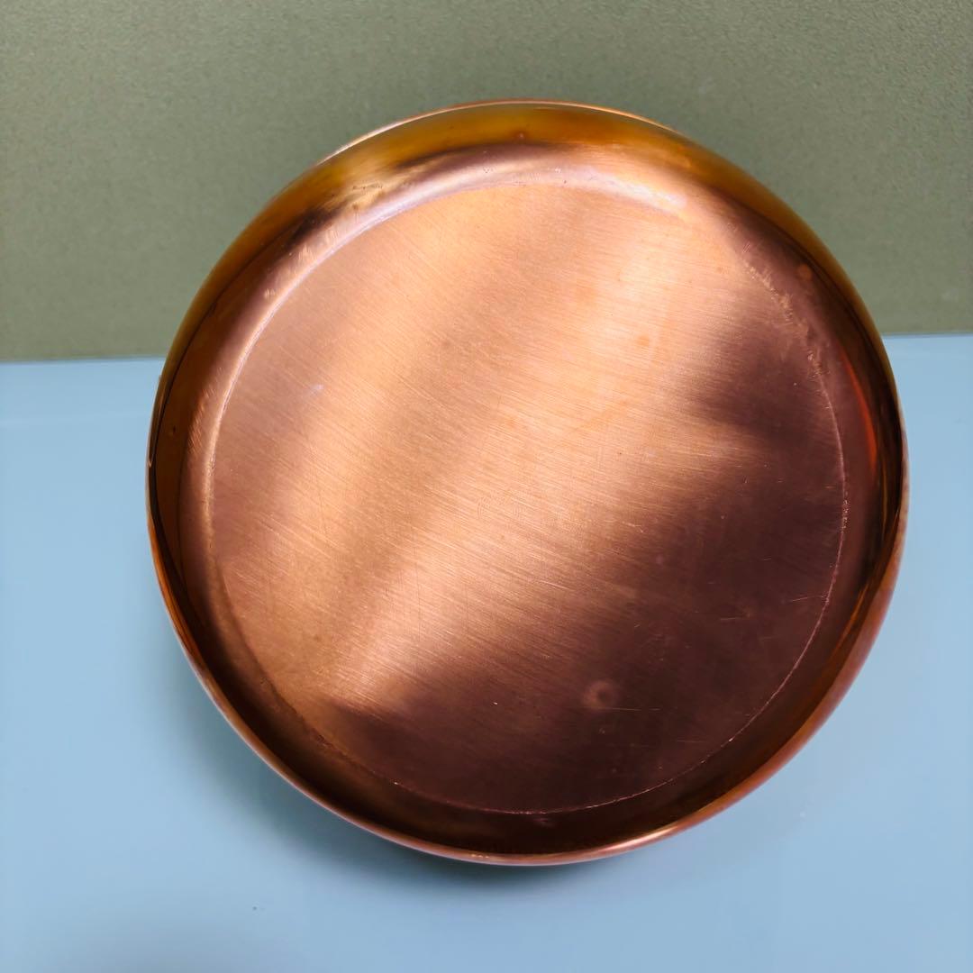 未使用品　銅鍋　山菜鍋　吊る　蓋付き　純銅　30cm 30型