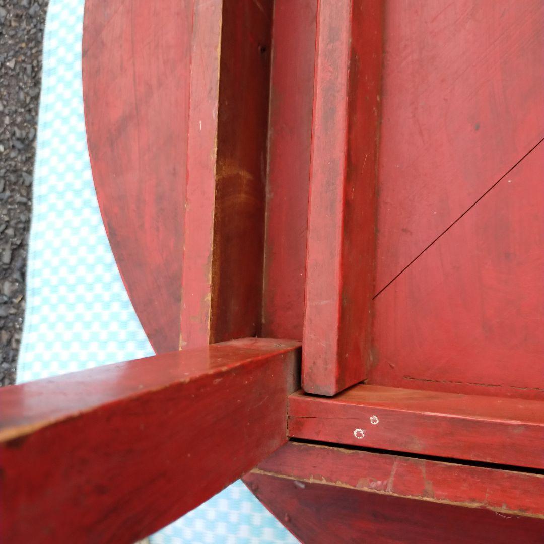 昭和レトロ　ちゃぶ台　アンティーク家具　折りたたみ丸テーブル