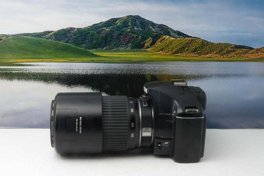 【S数2723回】PENTAX K-X★望遠レンズ付き55-300ｍｍ★転送OK