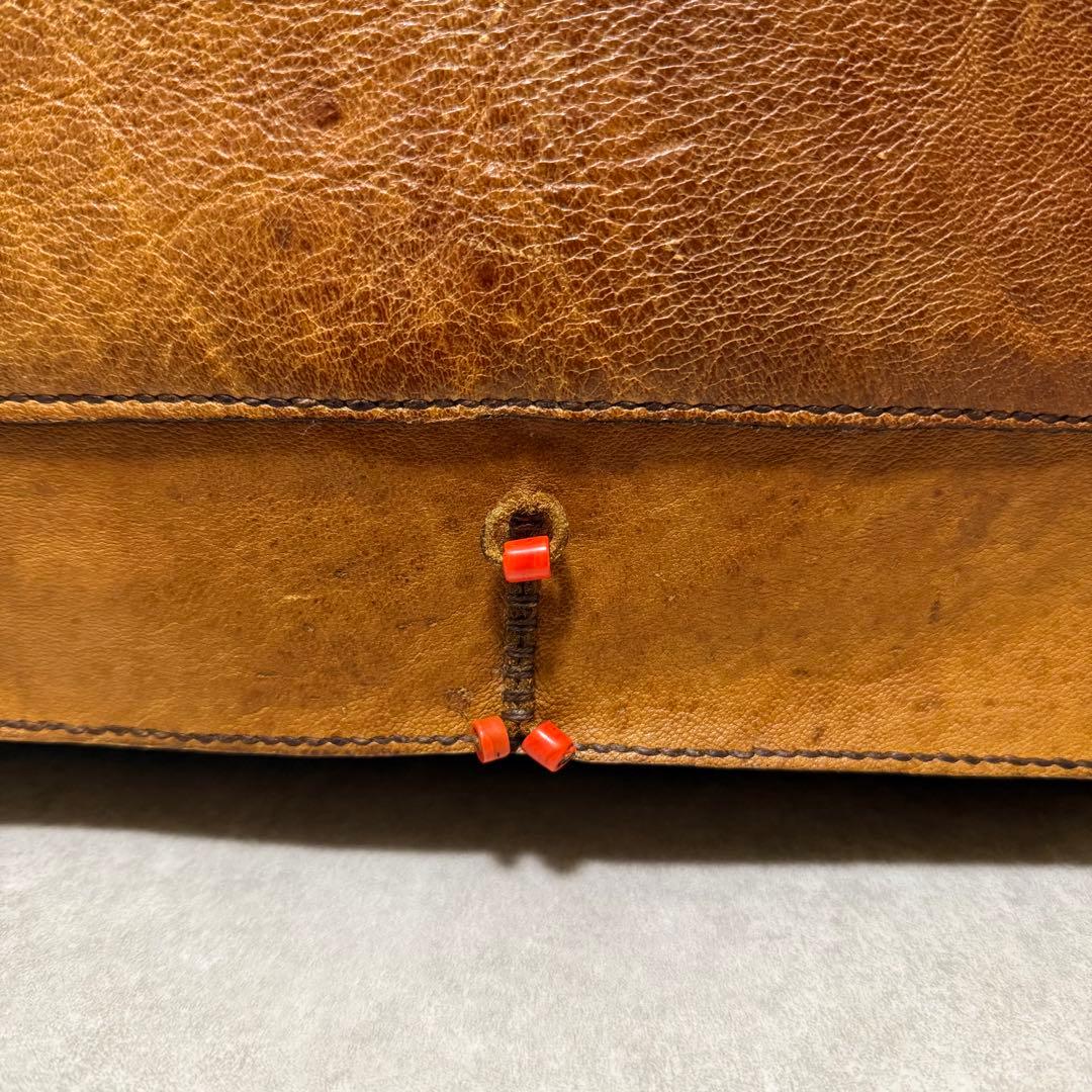 【超希少】HENRY CUIR メッセンジャー　ショルダーバッグ　ラクダ革　刺繍