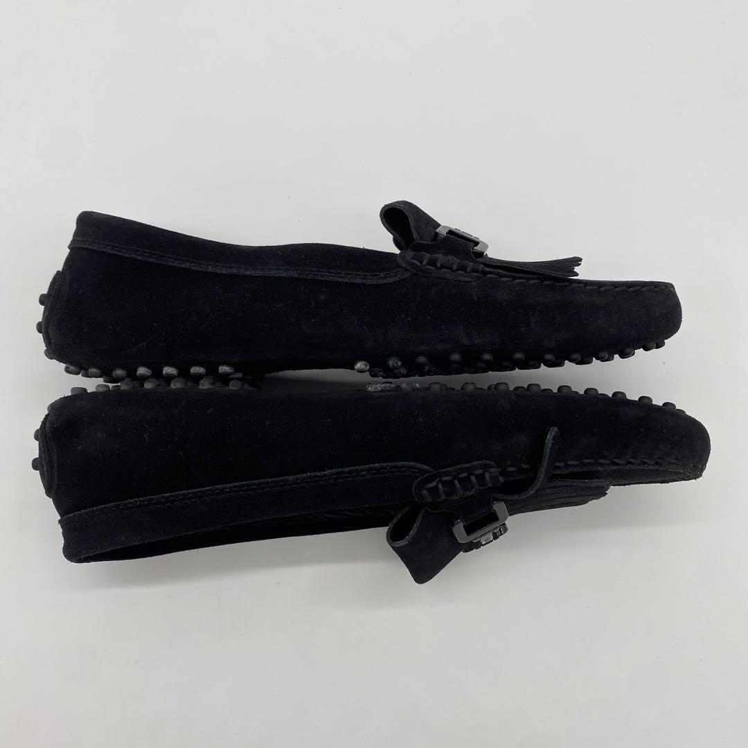 美品　TOS'S ブラック　フリンジローファー　スエード　イタリア製　25.5㎝