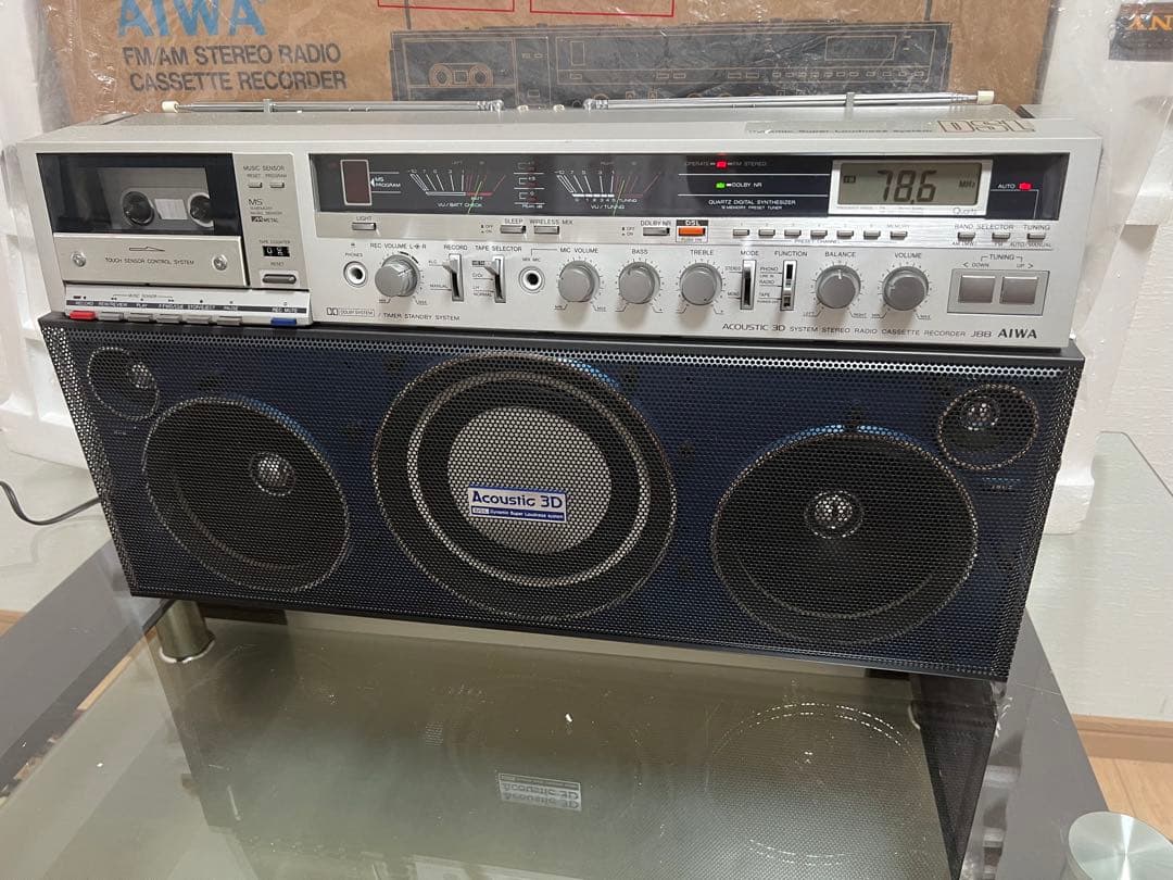 昭和レトロ◆AIWA アイワCS-J88 ラジカセ未使用近い動作品美品ビンテージ