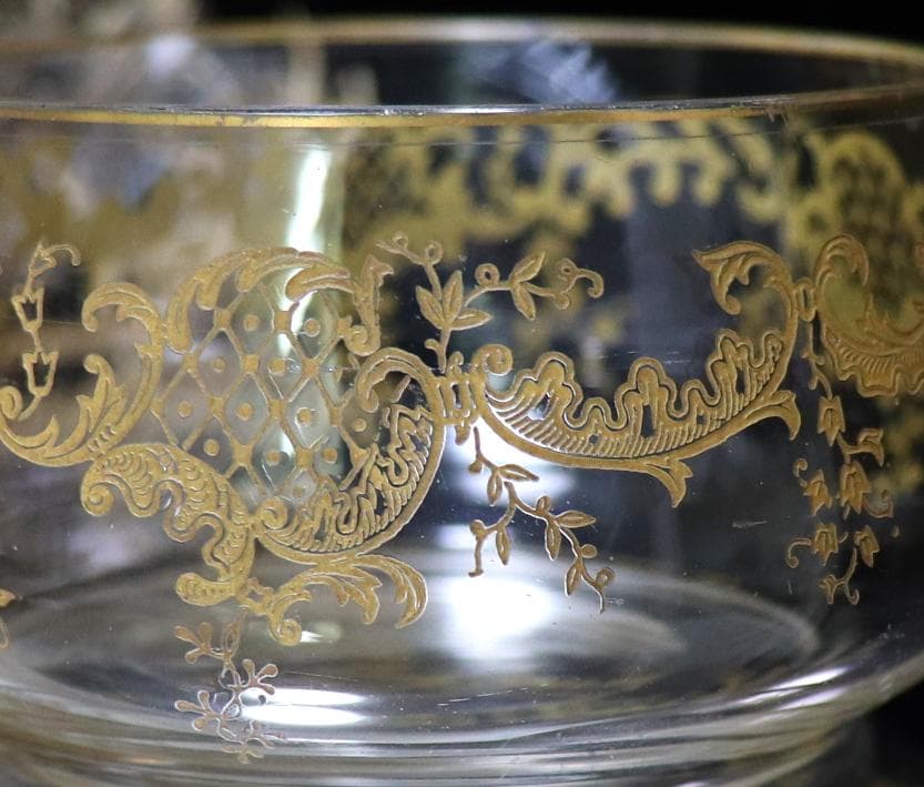 オールド・バカラ 1900年頃 金彩 ロココ調 鉢 ボウル ゴールド 茶道具