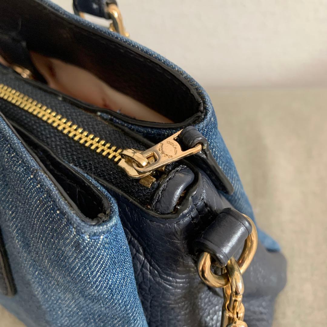 美品♡ COACH☆コーチ　デニムxレザー　バッグ　2way