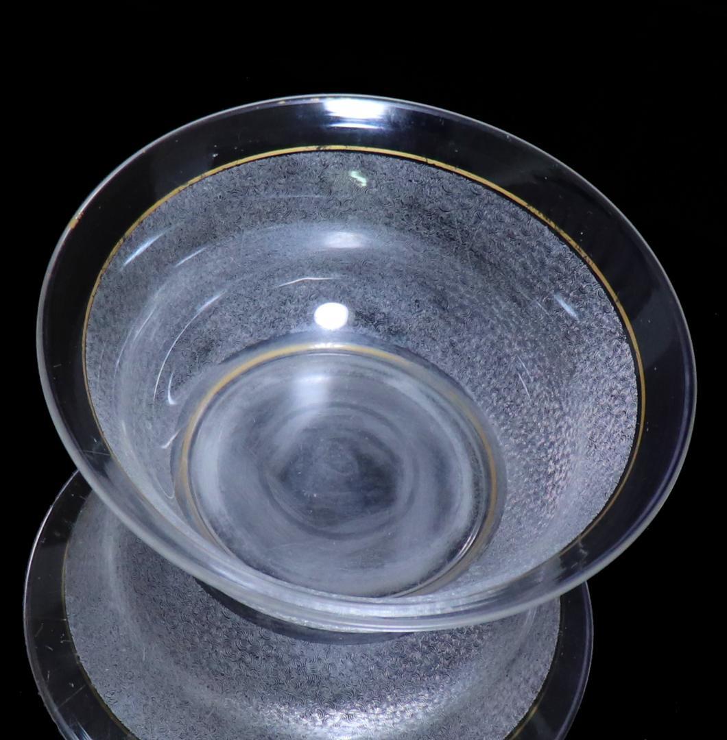 オールド・バカラ 春海商店特注 青海波模様 金彩大型 硝子抹茶碗 鉢 茶懐石道具