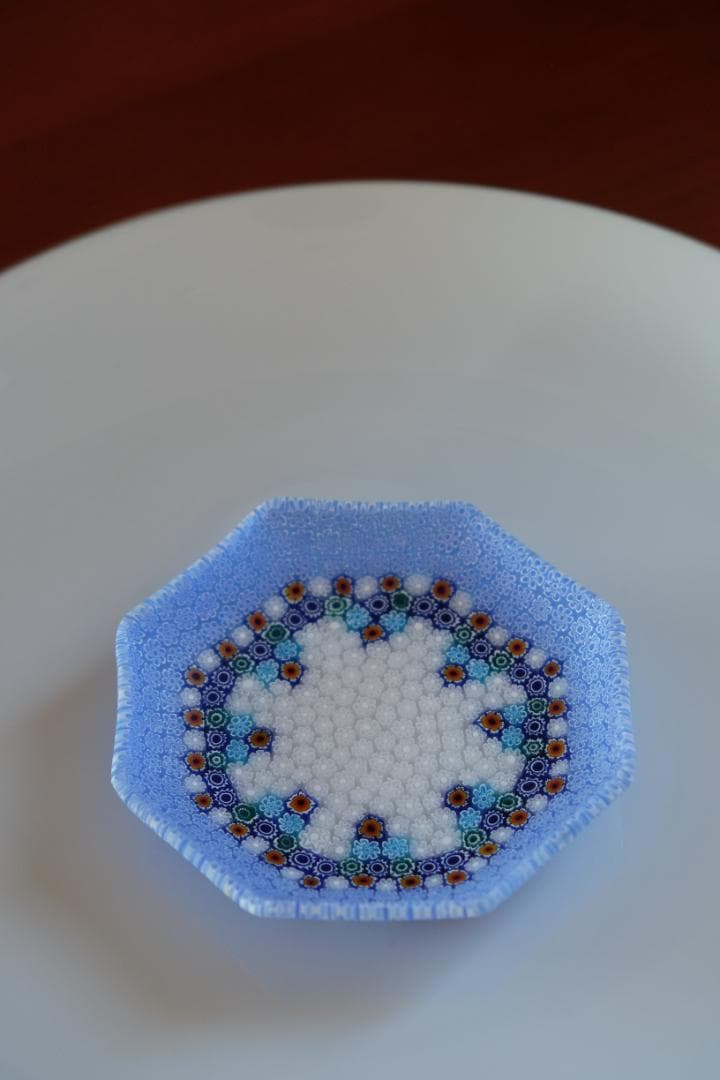 ミルフィオリ プレート 小皿 ベネチアングラス 検/ガラス 江波冨士子 田子美紀