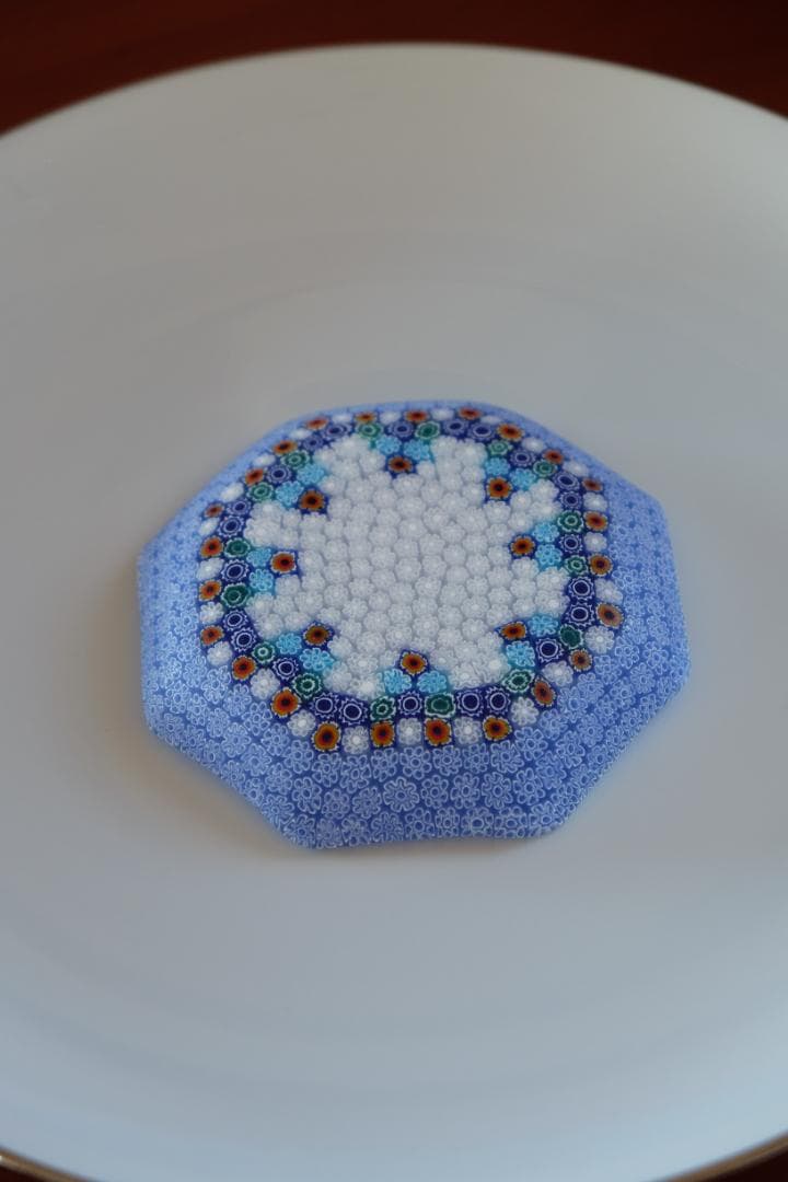 ミルフィオリ プレート 小皿 ベネチアングラス 検/ガラス 江波冨士子 田子美紀