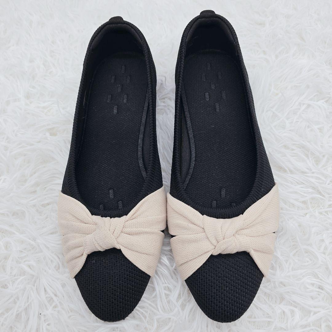 ✨極美品✨VIVAIA Bibi 結びデザイン フラットシューズ 黒 23cm