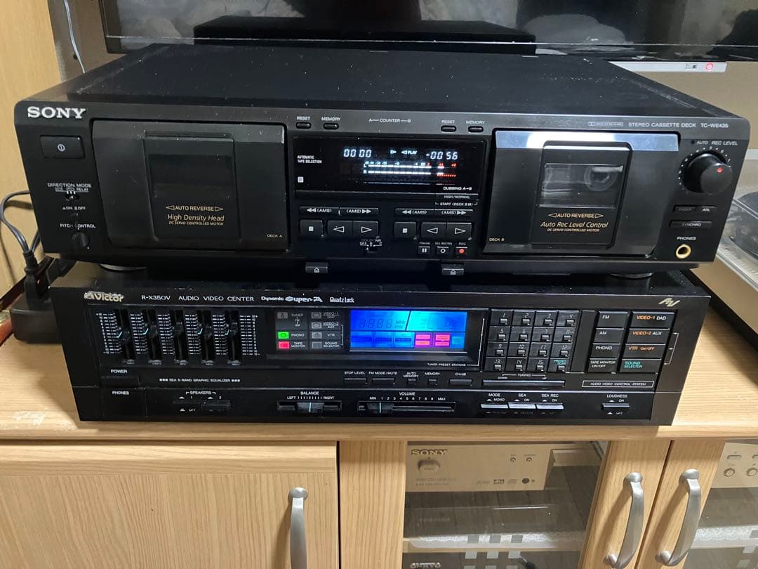 【美品・動作品】SONY TC-WE435 カセットデッキ／カセットテープ付き