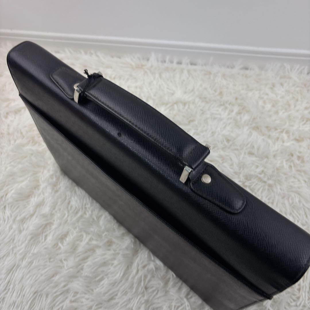 YSLイヴサンローラン ブリーフケース 黒 鍵付き フラップ オールレザー