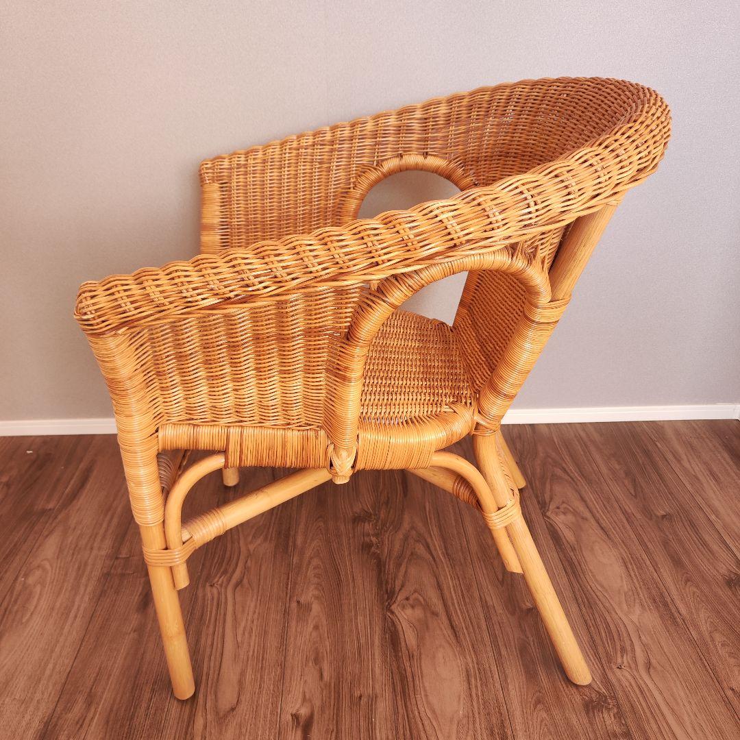 ラタン アームチェア 籐 アジアン ナチュラル