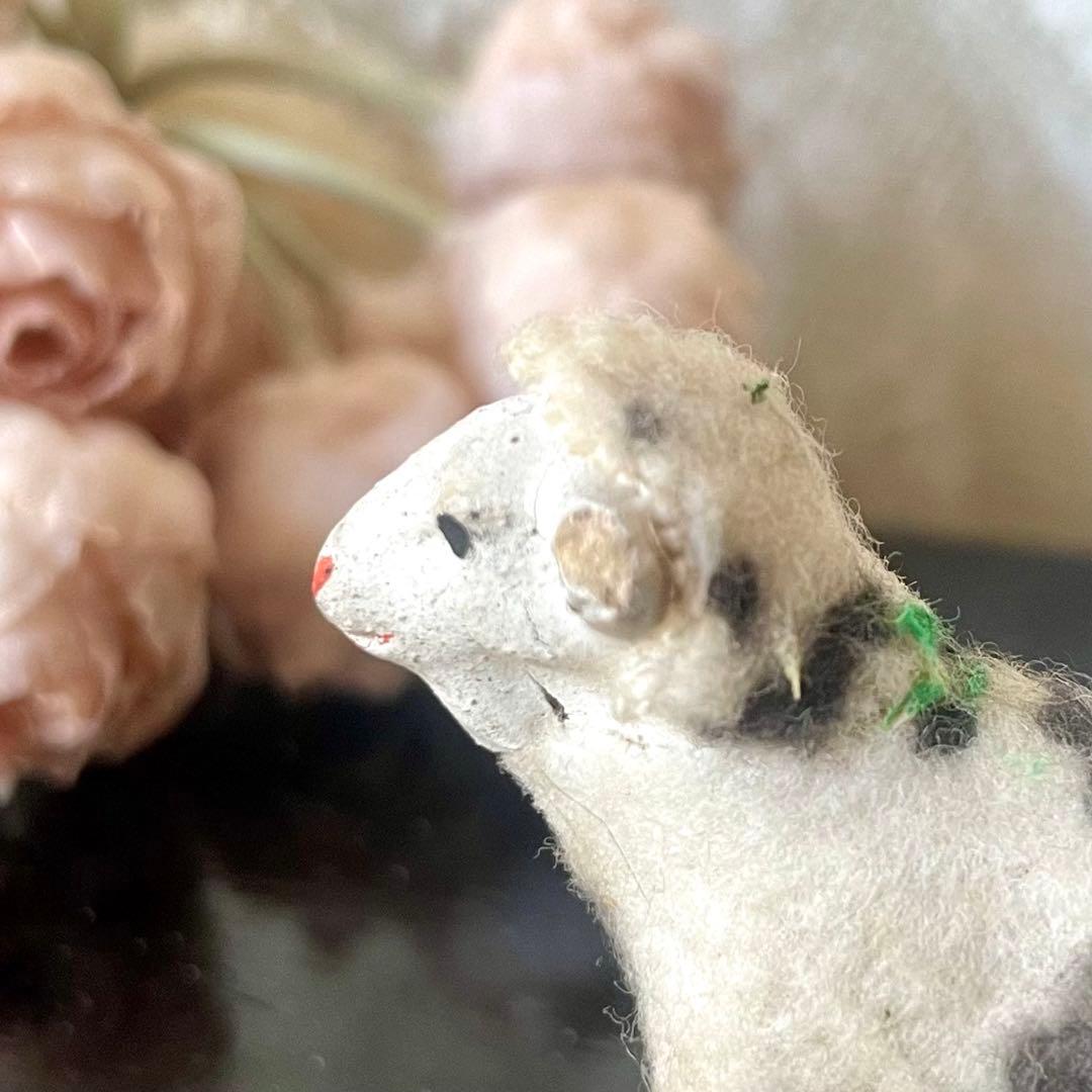 【レア】ブチ模様ミニ羊 シープ オブジェ フィギュア フランスアンティーク