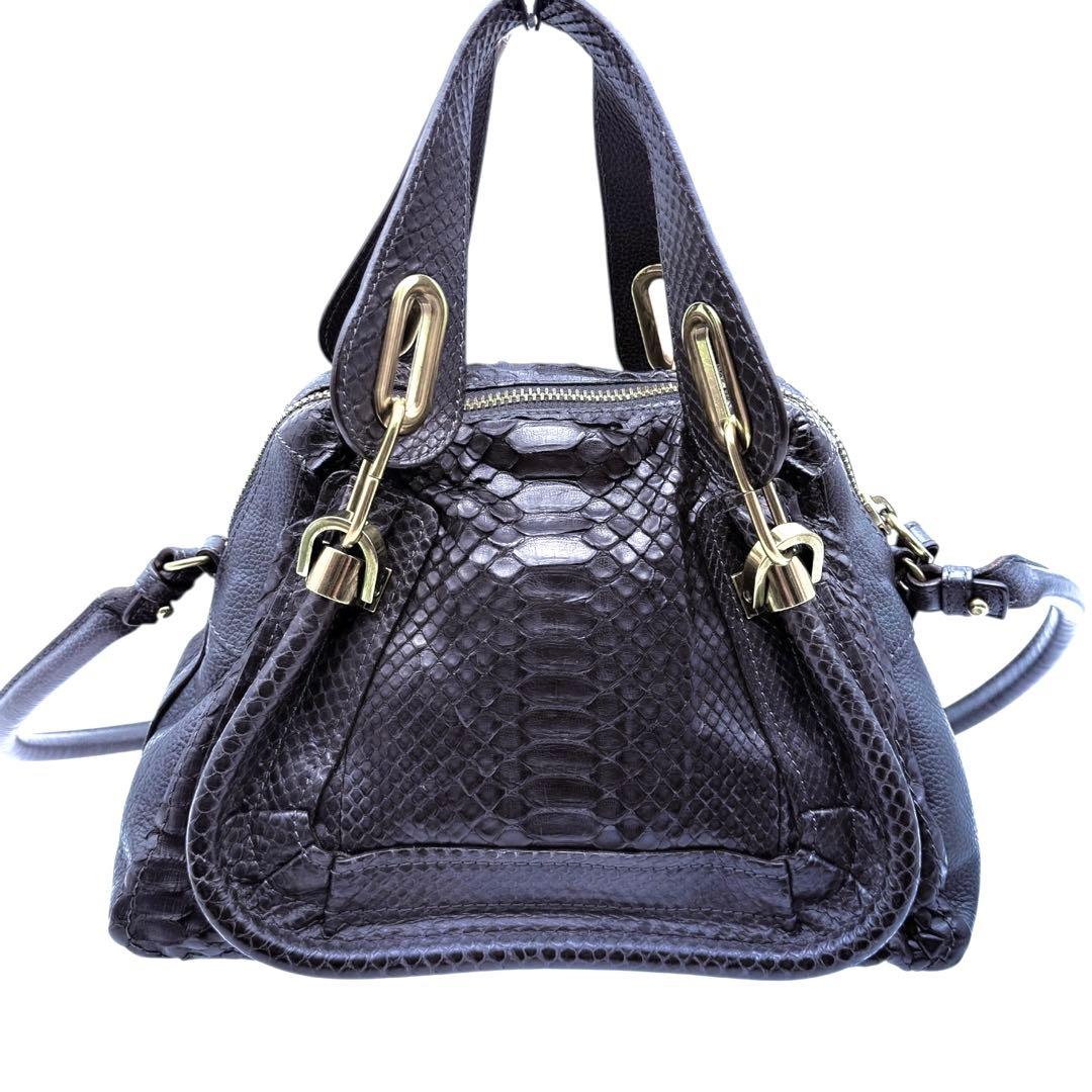 【美品】Chloe クロエ　パラティ　パイソン　2way ショルダーバッグ