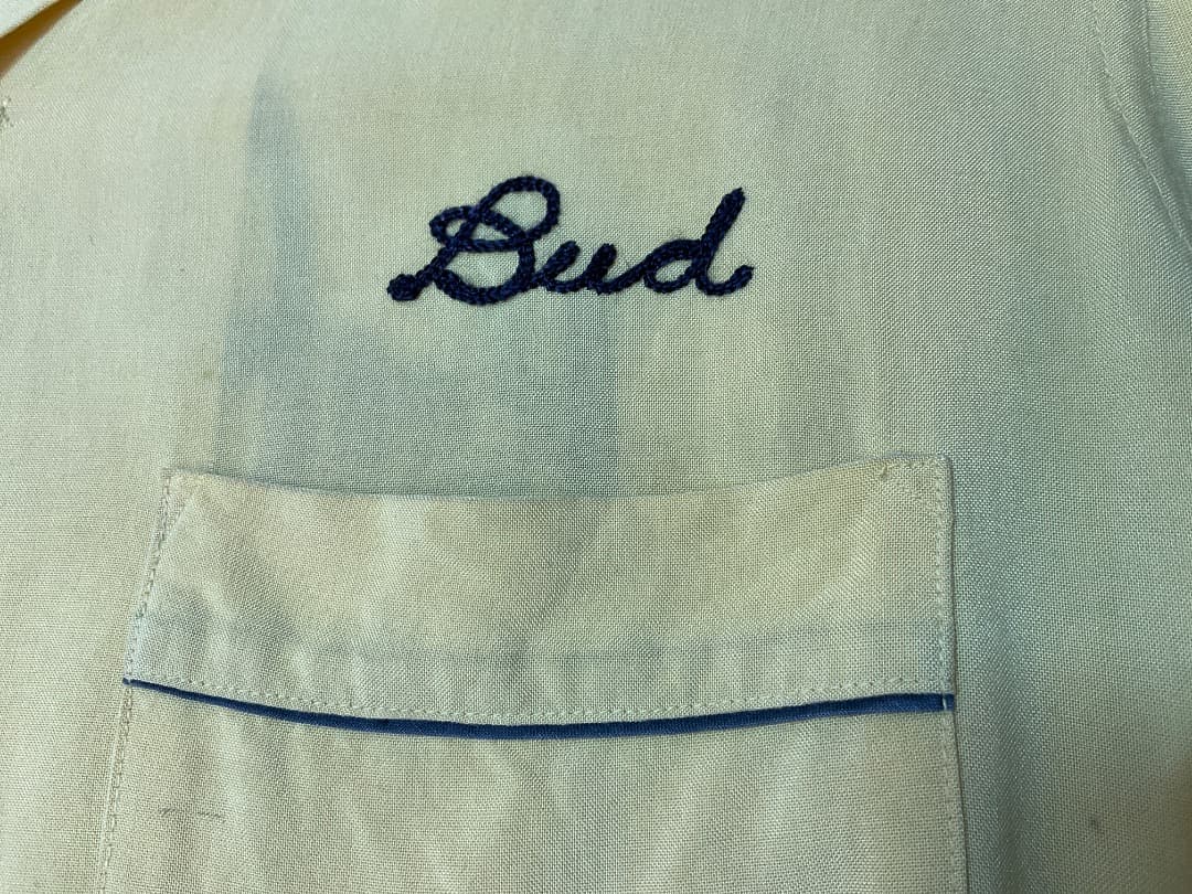 HILTON ヒルトン 50s 半袖 ボウリングシャツ 黄/黒 size M