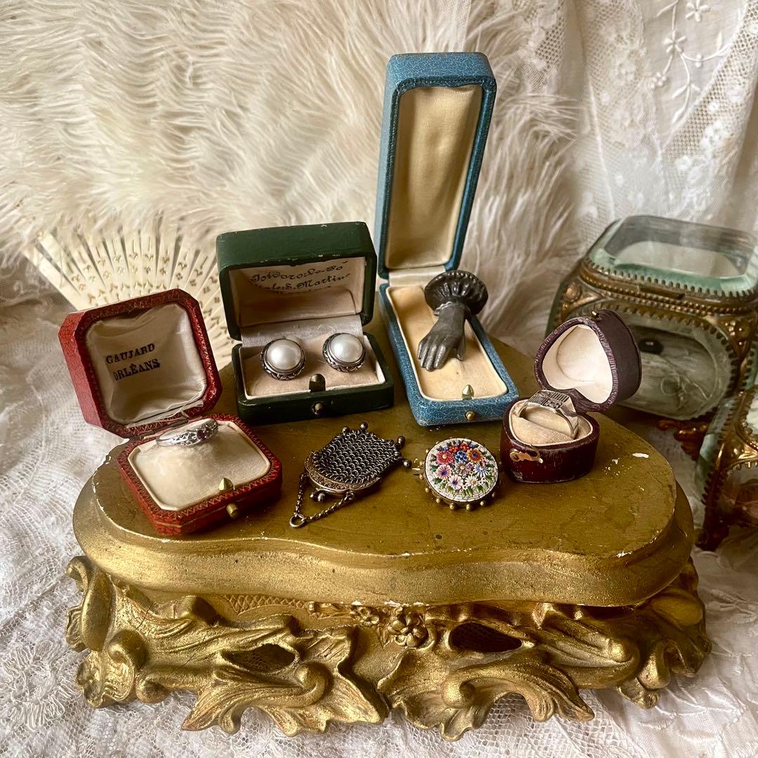 ハート型リング用ジュエリーボックス　アクセサリーケース　指輪フランスアンティーク